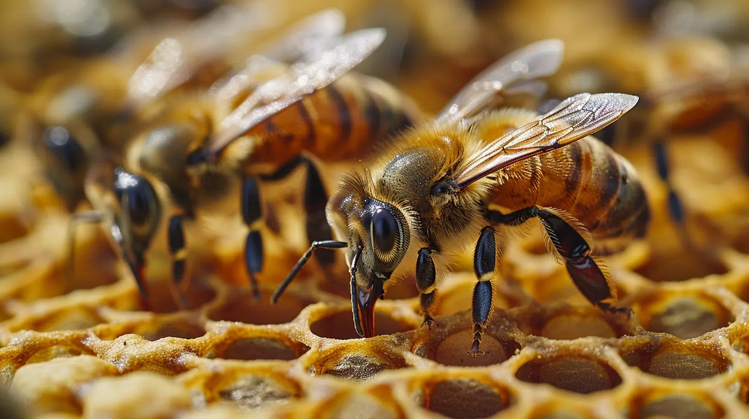 abeilles qui vibrent en battant des ailes